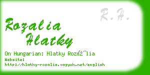 rozalia hlatky business card